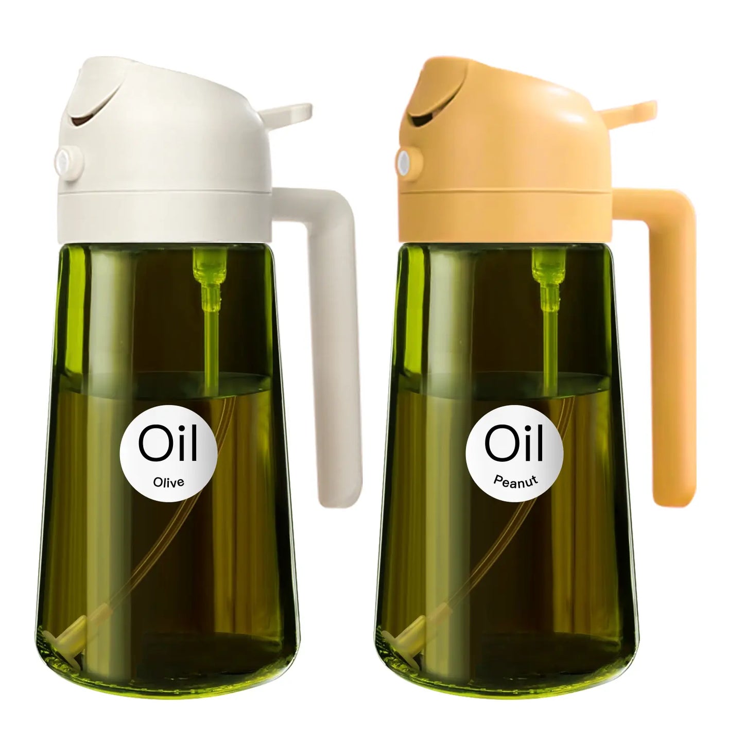 YARRAMATE 16Oz/470Ml Thick Lid Light-Blocking Glass Dark Oil Sprayer, Transparent Modern Olive Oil Dispenser for Kitchen, Air Fryer