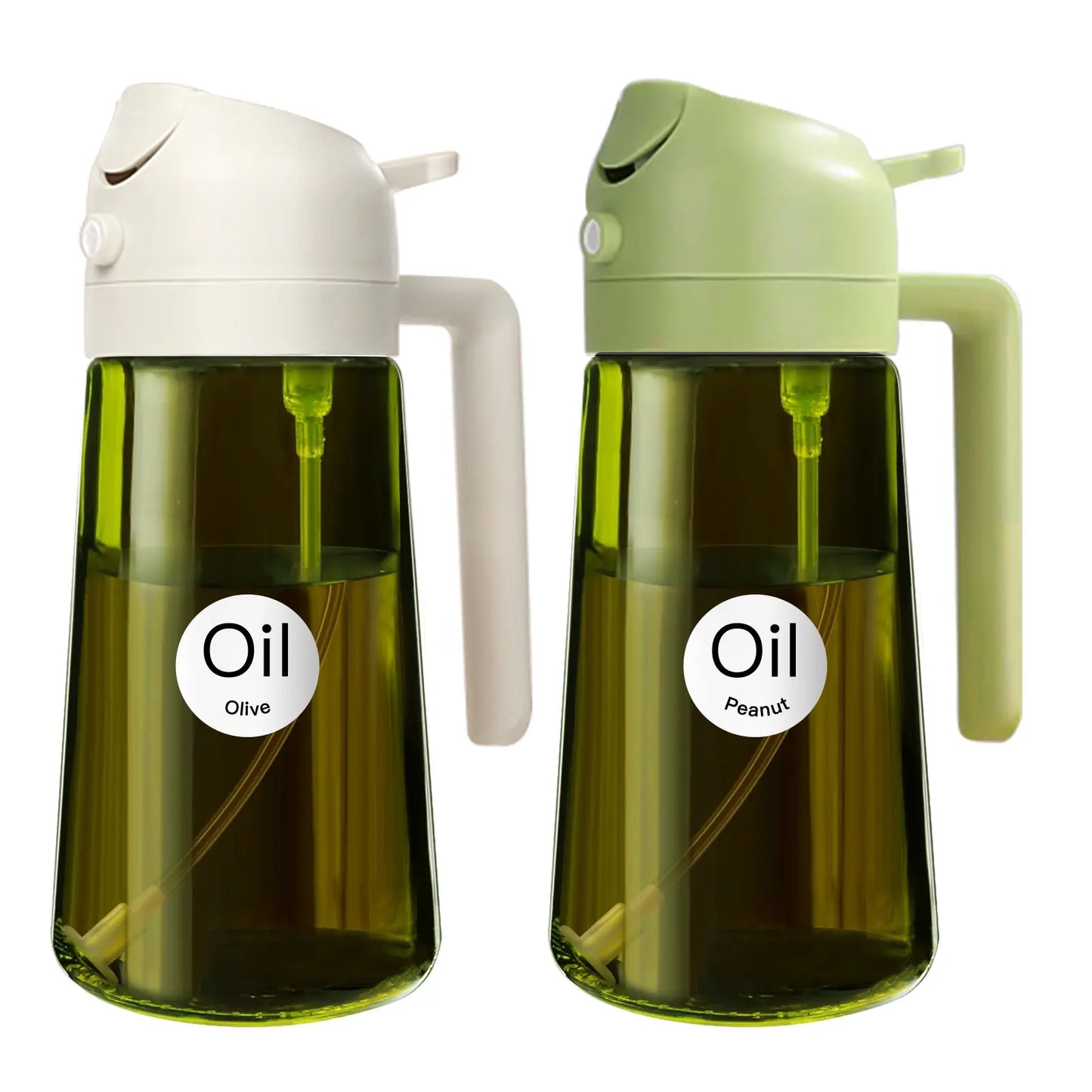 YARRAMATE 16Oz/470Ml Thick Lid Light-Blocking Glass Dark Oil Sprayer, Transparent Modern Olive Oil Dispenser for Kitchen, Air Fryer